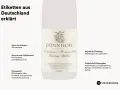 Deutsches Etikett erklärt: DÖNNHOFF Riesling Spätlese, enthält Sulfite. Veganer Wein ohne Sulfite ist hier nicht ausgewiesen.