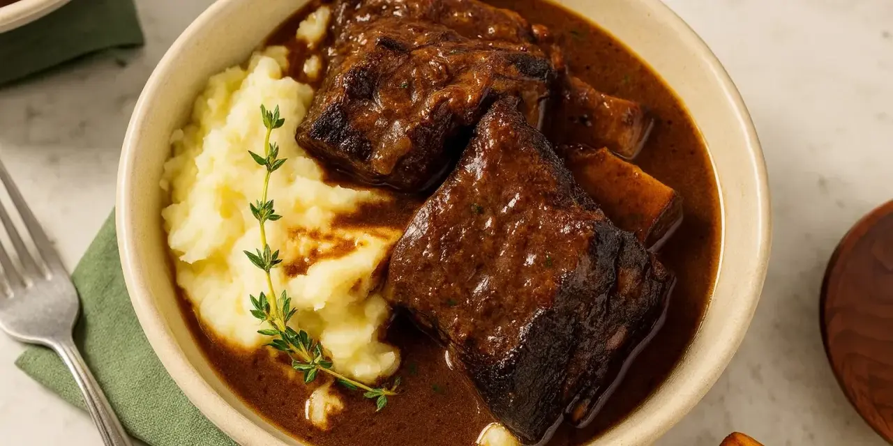 Herzhaftes Rindergulasch mit cremigem Kartoffelpüree, ein perfektes Wein und Essen Erlebnis.